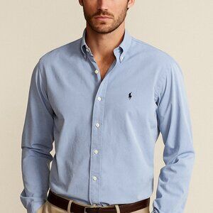 Ralph Lauren  Blue Plaid Performance Button-down Shirt Mens Size Large